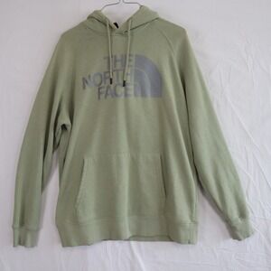 The North Face Hoodie Womens Large Activewear Pullover Fleece Green Long Sleeve